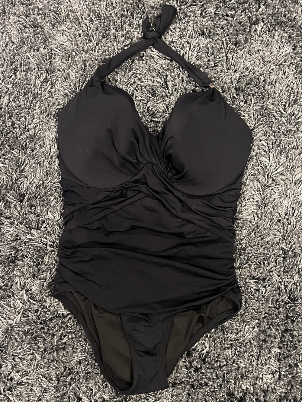 Victoria's Secret Black Ruched One-Piece Swimsuit